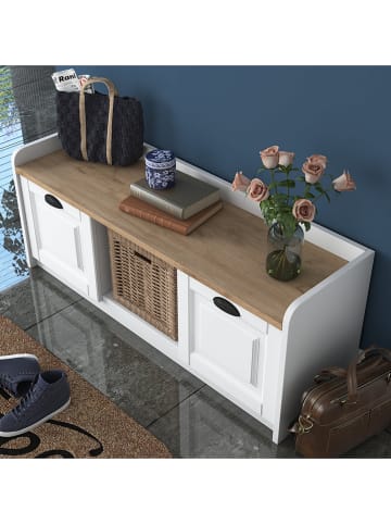 Scandinavia Concept Schoenenkast "P2-1808" wit/walnootkleurig - (B)120 x (H)45 x (D)40 cm