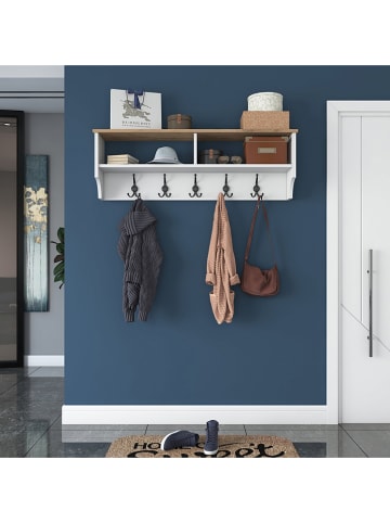 Evila Garderobe in Weiß/ Hellbraun - (B)120 x (H)37,2 x (T)22,2 cm
