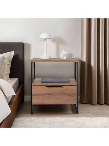 Evila Nachttisch "Pal" in Hellbraun - (B)45 x (H)50 x (T)40 cm