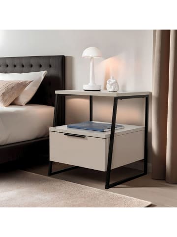 Evila Nachttisch "Pal" in Beige - (B)45 x (H)50 x (T)40 cm