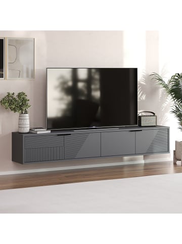 Evila TV-meubel antraciet - (B)180 cm - (H)30 cm - (D)30 cm
