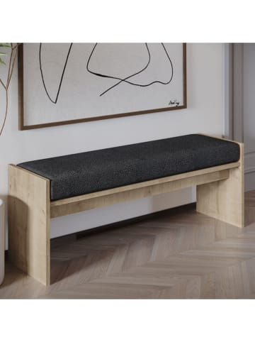 Evila Bank "Pearl" zwart/lichtbruin - (B)120 x (H)45 x (D)35 cm