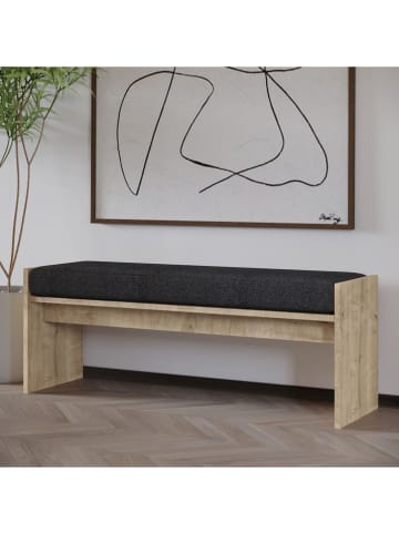 Evila Bank "Pearl" in Schwarz/ Hellbraun - (B)120 x (H)45 x (T)35 cm