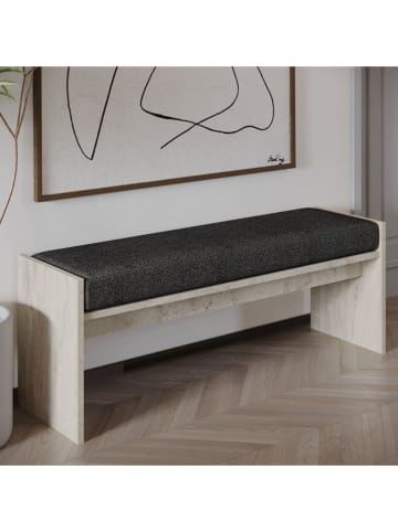 Evila Ławka "Pearl" w kolorze czarno-beżowym - 120 x 45 x 35 cm