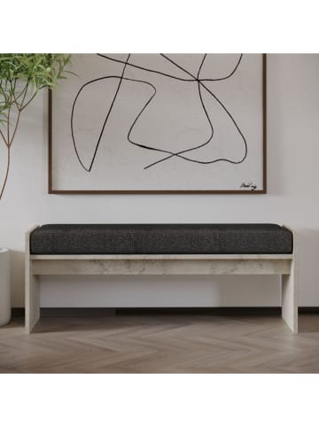 Evila Ławka "Pearl" w kolorze czarno-beżowym - 120 x 45 x 35 cm