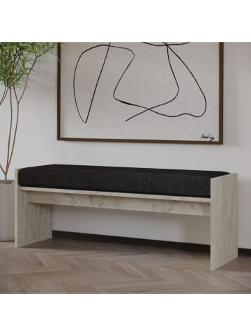 Evila Bank "Pearl" in Schwarz/ Beige - (B)120 x (H)45 x (T)35 cm