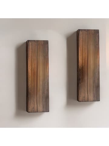 Evila Doniczki (2 szt.) w kolorze brązowym - 25 x 8 x 6 cm