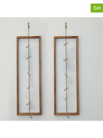 Evila Wieszaki (2 szt.) "Zevahir" w kolorze czarnym - 20 x 70 x 2 cm