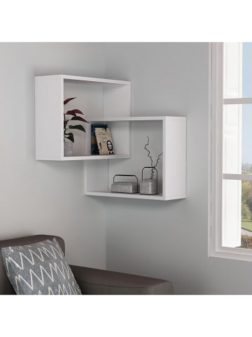 Evila Hoekmeubel "Ring" wit - (B)60 x (H)68 x (D)68 cm