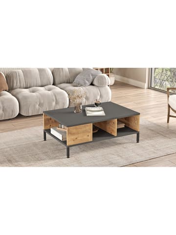 Evila Salontafel grijs/lichtbruin - (B)90 x (H)33 x (D)60 cm