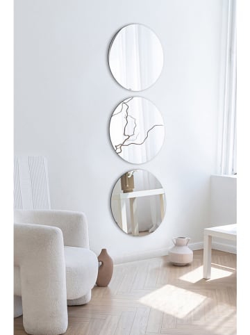 Evila 3er-Set: Spiegel in Silber - Ø 30 cm