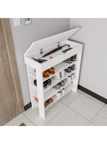 Evila Schoenenkast "Royal" wit - (B)80 x (H)90 x (D)30 cm