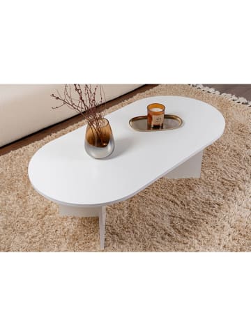 Evila Couchtisch ''Sable'' in Weiß - (B)119 x (H)39,8 x (T)60 cm