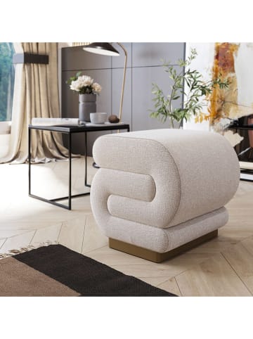 Evila Pouf "Sally" in Creme - (B)40 x (H)42 x (T)42 cm