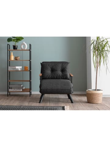 Evila Schlafsessel "Sandro" in Dunkelgrau - (B)78 x (H)69 x (T)50 cm