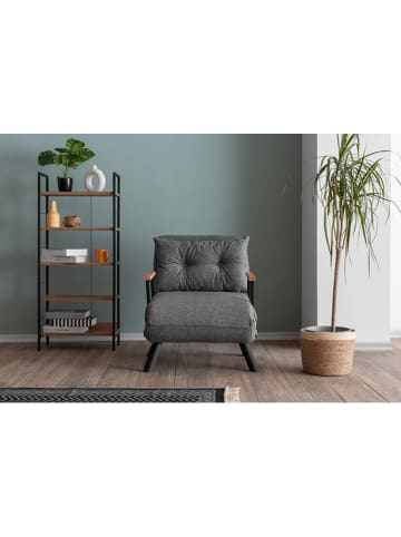 Evila Fotel "Sandro" w kolorze szarym z funkcją leżanki - 78 x 69 x 50 cm