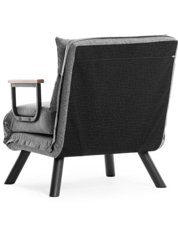 Evila Fotel "Sandro" w kolorze szarym z funkcją leżanki - 78 x 69 x 50 cm