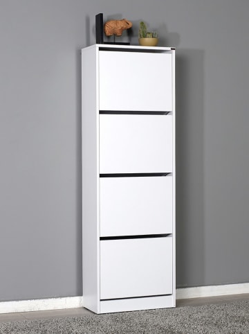 Evila Schoenenkast wit - (B)51 x (H)157 x (D)26 cm