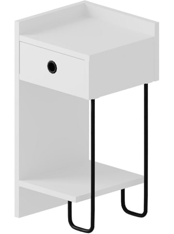 Evila Stolik nocny w kolorze białym - 32 x 61 x 30 cm