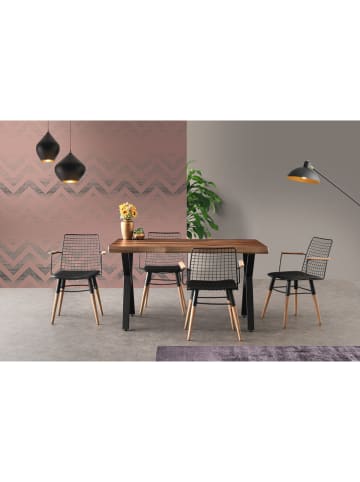 Evila 2er-Set: Esszimmerstühle in Schwarz - (B)43 x (H)82 x (T)39 cm