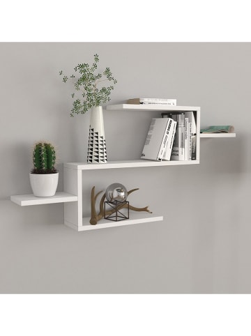 Evila Bücherregal "Twist" in Weiß - (B)104 x (H)49,4 x (T)14,5 cm