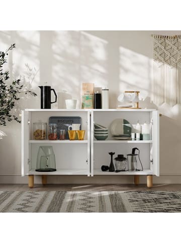Evila Sideboard "Venedik" in Weiß - (B)120 x (H)73,6 x (T)29,6 cm