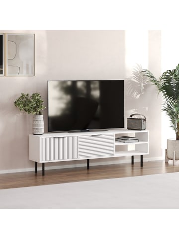 Evila Szafka RTV w kolorze białym - 150 x 45 x 30 cm