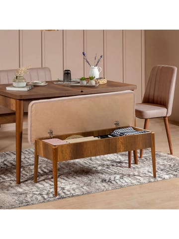 Evila Zitbank "Vina" bruin/beige - (B)110 x (H)85 x (D)40 cm