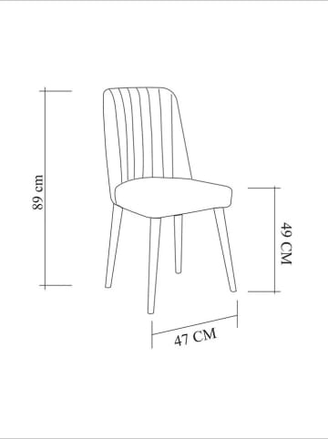 Evila Esszimmerstuhl in Anthrazit - (B)47 x (H)89 x (T)46 cm
