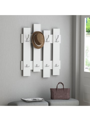 Evila Wandgarderobe "Wave" in Weiß - (B)64 x (H)81 x (T)4 cm