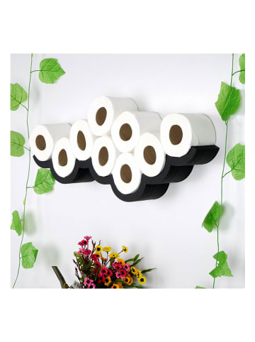 Evila Toiletrolhouder zwart - (B)62 x (H)9 x (D)16 cm