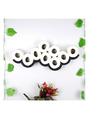 Evila Toilettenpapierhalter in Schwarz - (B)62 x (H)9 x (T)16 cm