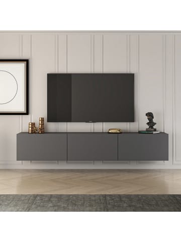 Evila TV-meubel "West" antraciet - (B)150 x (H)30 x (D)32 cm