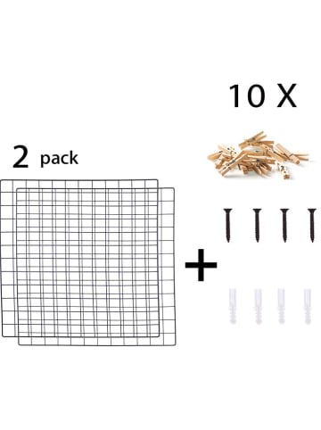 Evila 2-delige set: memoboards zwart - (B)60 x (H)60 x (D)3 cm