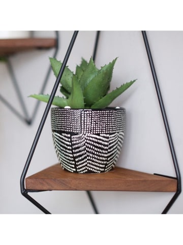 Evila Regał ścienny "WR039" w kolorze brązowo-czarnym - 23 x 60 x 15 cm