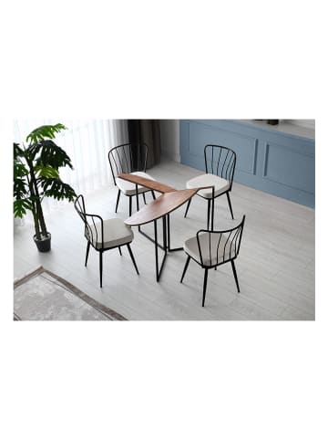 HanahHome Esstisch "Yaprak" in Hellbraun - (H)72 x Ø 100 cm