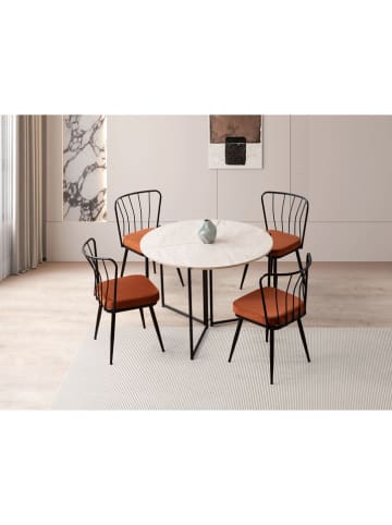 Evila Esstisch "Yaprak" in Beige - (H)72 x Ø 100 cm