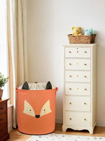 Evila Aufbewahrungskorb in Orange/ Creme - (H)40 x Ø 37 cm 