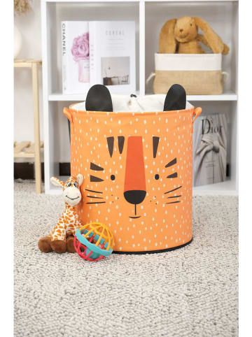 Evila Aufbewahrungskorb in Orange/ Schwarz - (H)40 x Ø 37 cm 