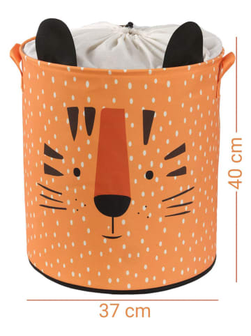 Evila Aufbewahrungskorb in Orange/ Schwarz - (H)40 x Ø 37 cm 