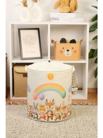 Evila Aufbewahrungskorb in Weiß/ Bunt - (H)40 x Ø 37 cm 