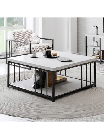 Evila Salontafel "Zenn" wit/zwart - (B)90 x (H)40 x (D)90 cm