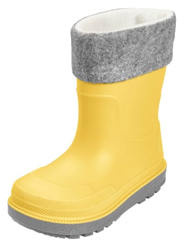 Playshoes Gummistiefel in Grau/ Gelb