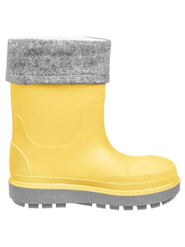 Playshoes Gummistiefel in Grau/ Gelb