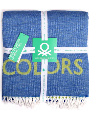 Benetton Plaid blauw/geel - (L)190 x (B)140 cm