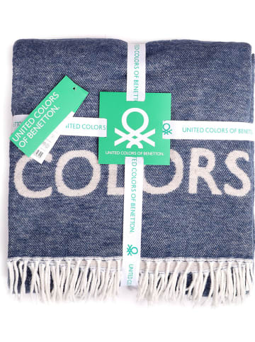 Benetton Plaid blauw/grijs - (L)190 x (B)140 cm