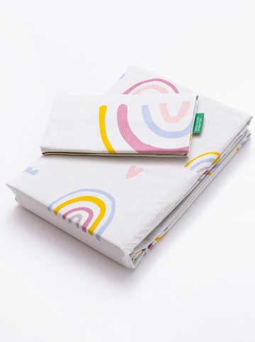 Benetton 3tlg. Bettwäsche-Set in Weiß/ Bunt