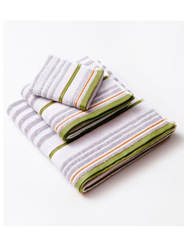 Benetton 3-delige handdoekenset wit/grijs/groen