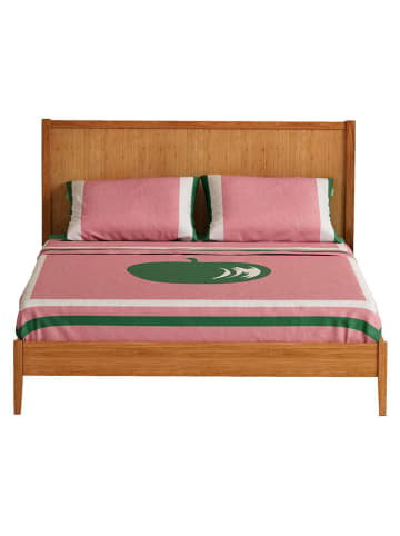 Benetton 4-częściowy komplet pościeli w kolorze zielono-jasnoróżowym