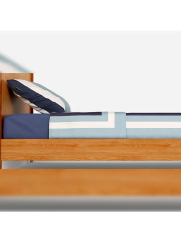 Benetton 3tlg. Set: Bettlaken & Kissenbezug in Dunkelblau/ Weiß/ Gelb